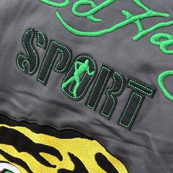 Ed Hardy Vintage Sport Embroidered Tiger Zip Jacket Hoodie - Picture 3 of 11
